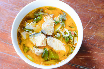Red curry with fish