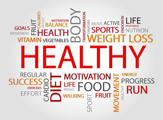 Healthy words concept, Health,Sport, Medical and Fitness concept