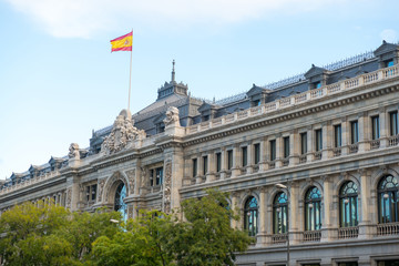 Fototapeta na wymiar The Bank of Spain, is the national central bank of Spain established in 1782, Madrid, Spain.