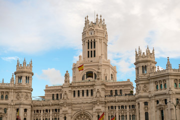Fototapeta na wymiar Famous Telecomunications Palace - Madrid City Hall in Madrid, Spain