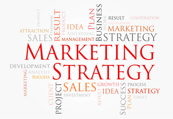 Marketing Strategy words concept, Business and Marketing concept
