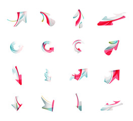 Set of arrow logo business icons