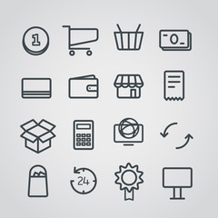Fototapeta premium Different slyle of shopping icons vector collection