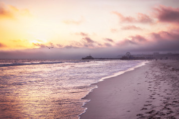 Beautiful beach on sunset