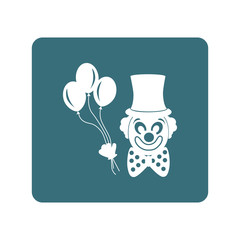 Clown with baloons icon