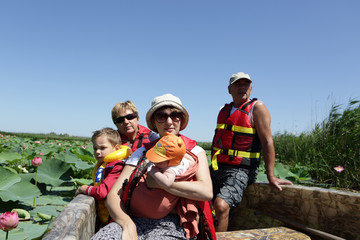 Tourists in the boat