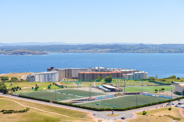 view of the urban landscape, La Coruna, Galicia, Spain