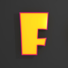 Letter F 3d illustration 