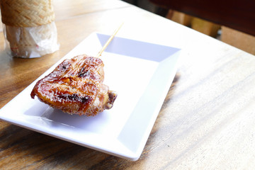 grilled chicken with skewer
