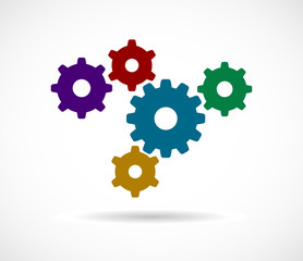 gears colored teamwork design