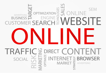 Online words concept, Business and Internet concept