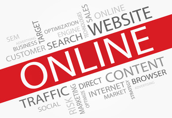 Online words concept, Business and Internet concept