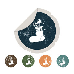 Christmas sock with candys icon