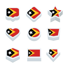 east timor flags icons and button set nine styles