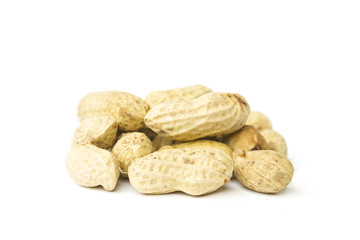 ฺBoiled groundnuts isolated on white background