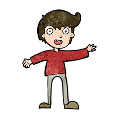 cartoon excited boy