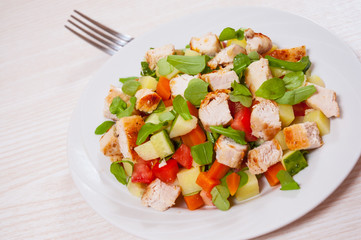 salad with chicken and vegetables