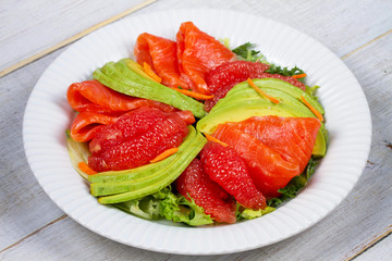 Smoked Salmon, Avocado and Grapefruit Salad
