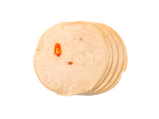 Spicy ham sausage or rolled bologna slices