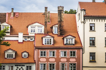 Medieval street in the old Riga city, Latvia