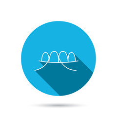 Dental floss icon. Teeth cleaning sign.