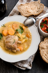 Homemade stew soup with ribs