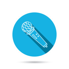 Microphone icon. Karaoke sign.