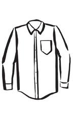 White shirt, hand drawn - vector Illustration