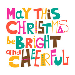 Christmas greeting. Lettering