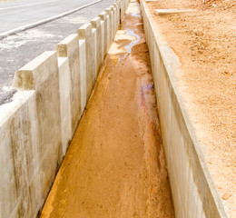 Drainage way concrete roadside drain water used for drainage in