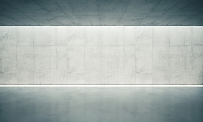 Concrete blank space interior wall. 3d render