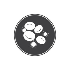 Virus attacks the blood cell icon
