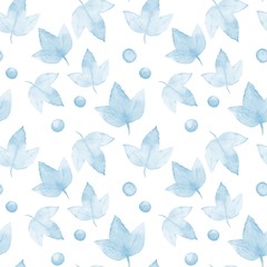 Autumn leaves. Watercolor floral background. Seamless  pattern 9