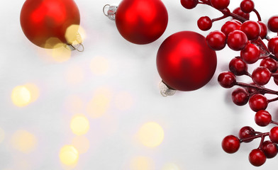 Christmas balls on abstract background