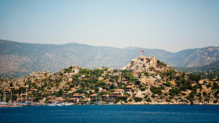 Simena Island with old fort, Kekova
