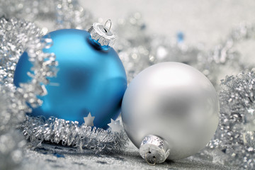Christmas balls with garland