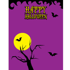 vector happy halloween card design template.