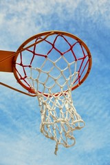 basketball hoop and sky background