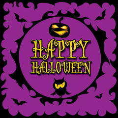 vector happy halloween card design template.