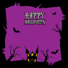 vector happy halloween card design template.
