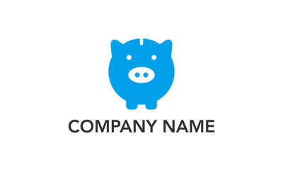 pig with piggy bank logo design concept