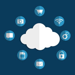 Obraz premium Cloud computing and hosting design.