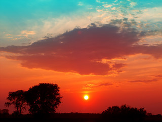 Obraz premium Wisconsin Countryside Sunset