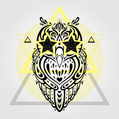 Owl. Tribal pattern