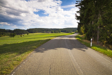 Landscape with road in Black Forest, Germany