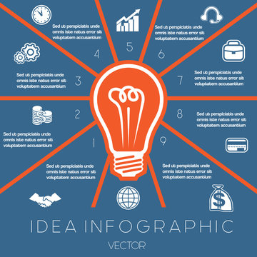 Light bulb infographics template ten positions