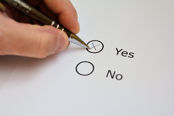 Abstimmung über Ja oder Nein