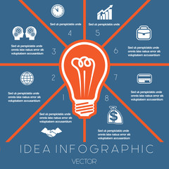 Light bulb infographics template eight positions