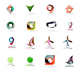 Set of abstract travel logo icons. Business, app or internet web