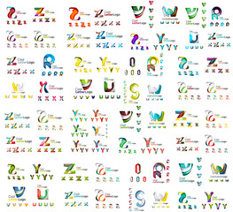 Obraz na płótnie Canvas Mega set of letter logos